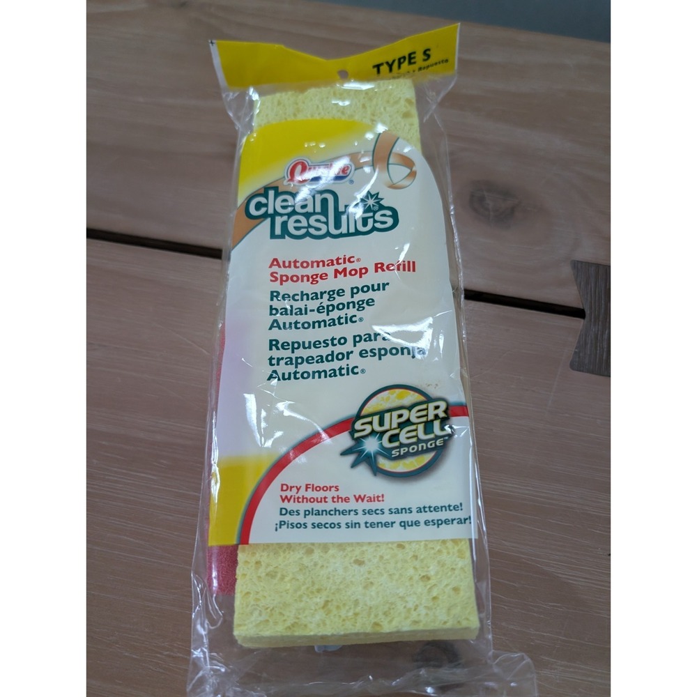 NEW Quickie Clean Results Automatic Sponge Mop Refill Dry Shine Type S‎